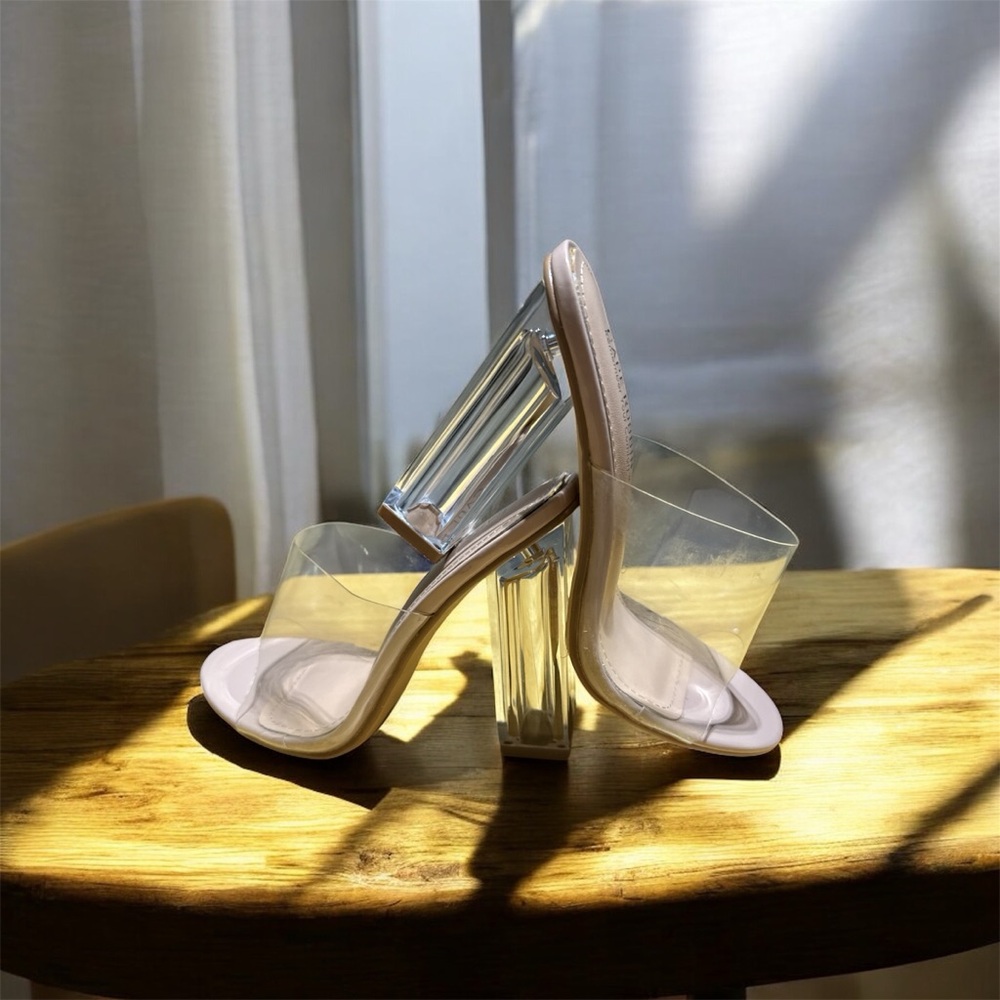 Cape Robbin Clear and White Heels